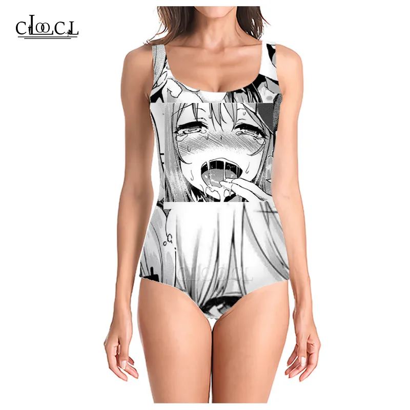 ClooclアニメAhegao Blushing Girl Swimsuits 3D Printed Women Sexy Swimsuit Cosplay Fashion Summer BeachワンピースSwimw2844593