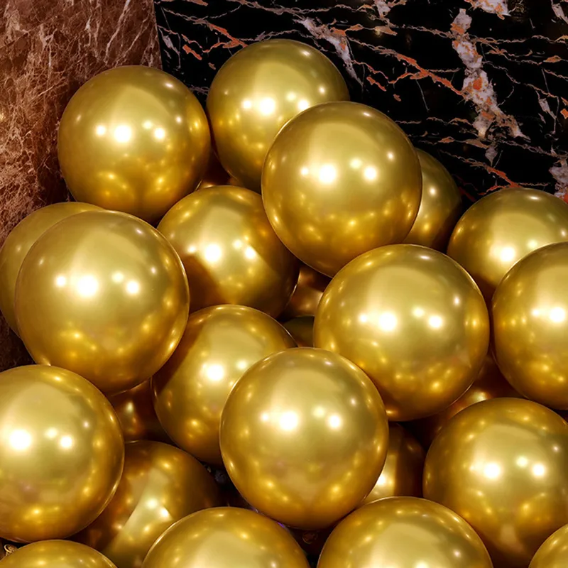 100 pezzi palloncino in metallo da 5/10/12 pollici argento dorato metallizzato festa di compleanno matrimonio lattice s 100 pezzi decorazione 220225