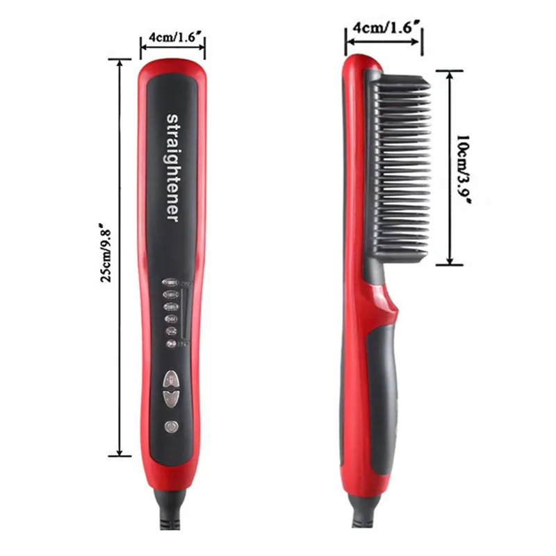 Lisseur cheveux peigne brosse à lisser électrique chauffage rapide barbe cheveux bouclés peignes outils de coiffure professionnels pour hommes femmes 23972943