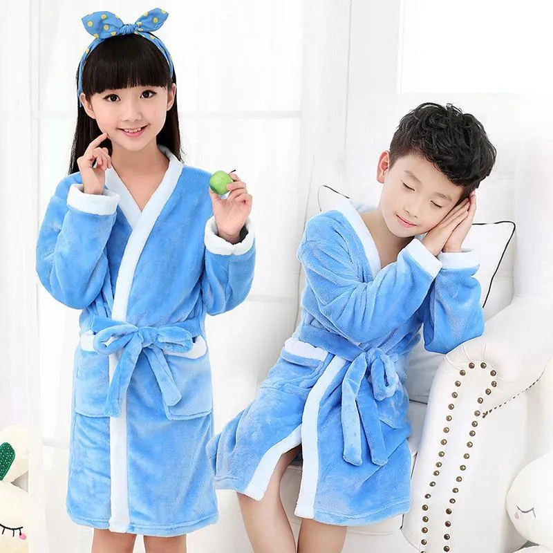 Barn badrockar för pojkar sömnkläder flanell babyrockar pyjamas för flickor kläder tonåringar pijamas barn sömnkläder robe hem slitage lj201216