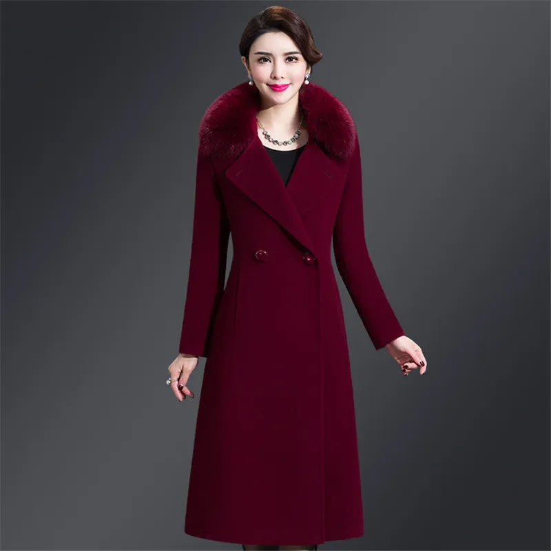 WINTER WINDANT WINDANT ELEGANT SLIT LIGE COATH عالية الجودة معطف الشارع الكوري معطف 4XL 201102