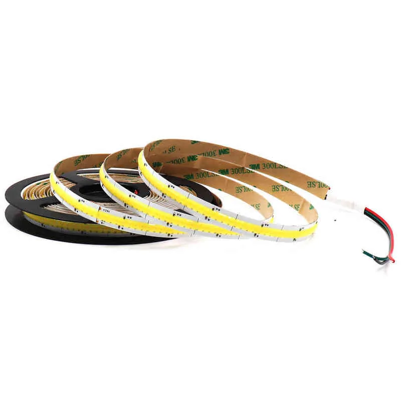 Zweifarbiger CCT-COB-Streifen, LED-Lichtleiste mit Dimmer, 24 V, 12 V, FOB, weiches, flexibles COB-Band, Gelb, Kaltweiß, 2700–6500 K, dimmbar, W220311185Q
