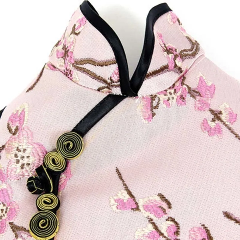 Sommar hundkläder cheongsam husdjur hundkläder broderi kläder för små medelstora hundar kinesiska stil husdjur kläder för hund katt l1149912