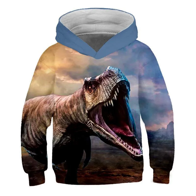 Jongens coole dinosaurus patronen 3d hoodies herfst tiener kinderen dieren hoodie infantil peuter boy girls kostuums sweatshirt kleding lj201128