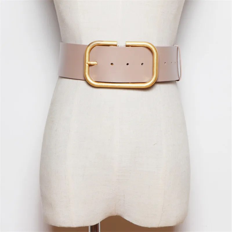 Cinture larghe in vera pelle di moda le donne Cintura corsetto con fibbia color oro Cintura femminile di marca di design di lusso Vintage J1209