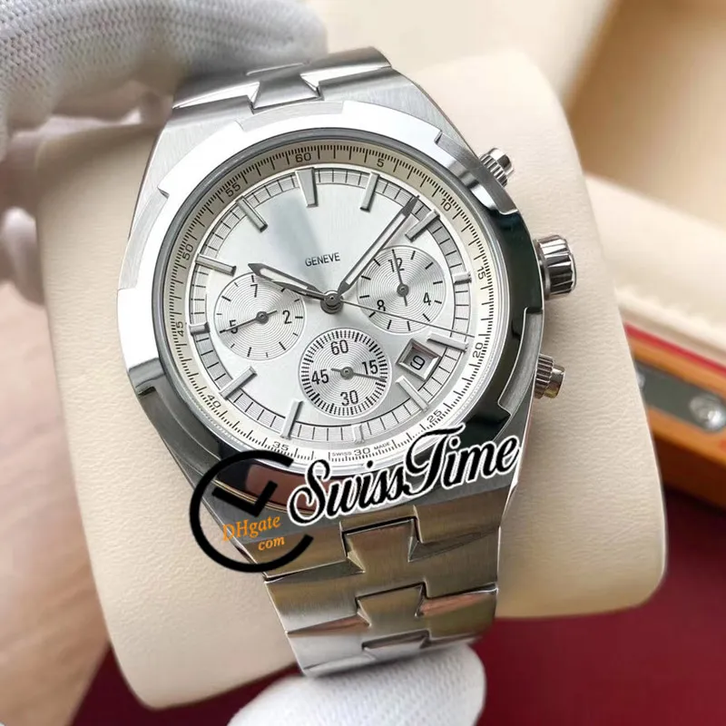 New Overseas 5500V 110A-B075 quadrante bianco A2813 orologio automatico da uomo SS bracciale in acciaio STVC senza cronografo STVC orologi Swiss238N