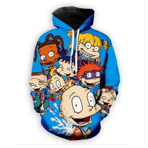 New Men Womens Cartoon Rugrats 90's Funny 3D Print Fashion Tracksuits Hip Hop Pants Hoodies MH02252891