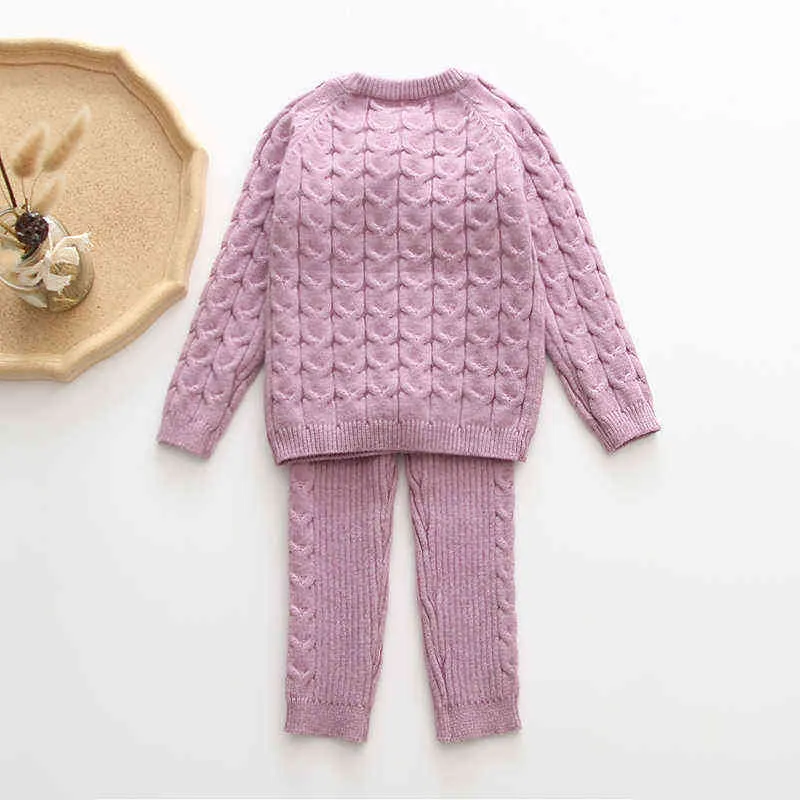 Babyinstar Ensembles de vêtements unisexes Pull à manches longues + Pantalons pour bébés Garçons Tricot Survêtements Costume pour tout-petits Vêtements pour bébés filles 211224