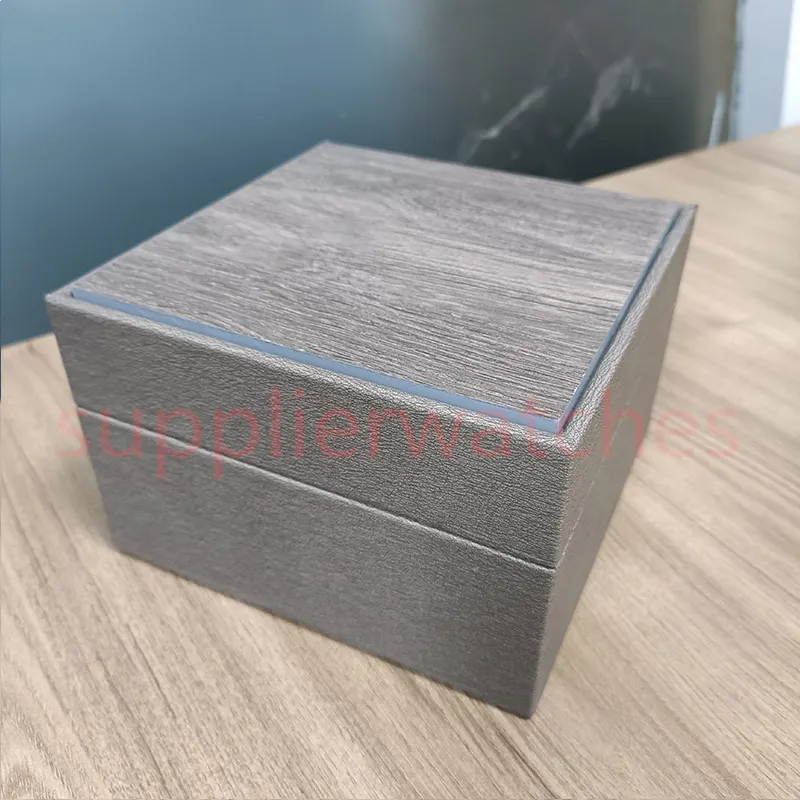 Hjd 2022 luxo um designer p cinza quadrado relógios caixa casos material de couro madeira certificado saco livreto conjunto completo de masculino an209t