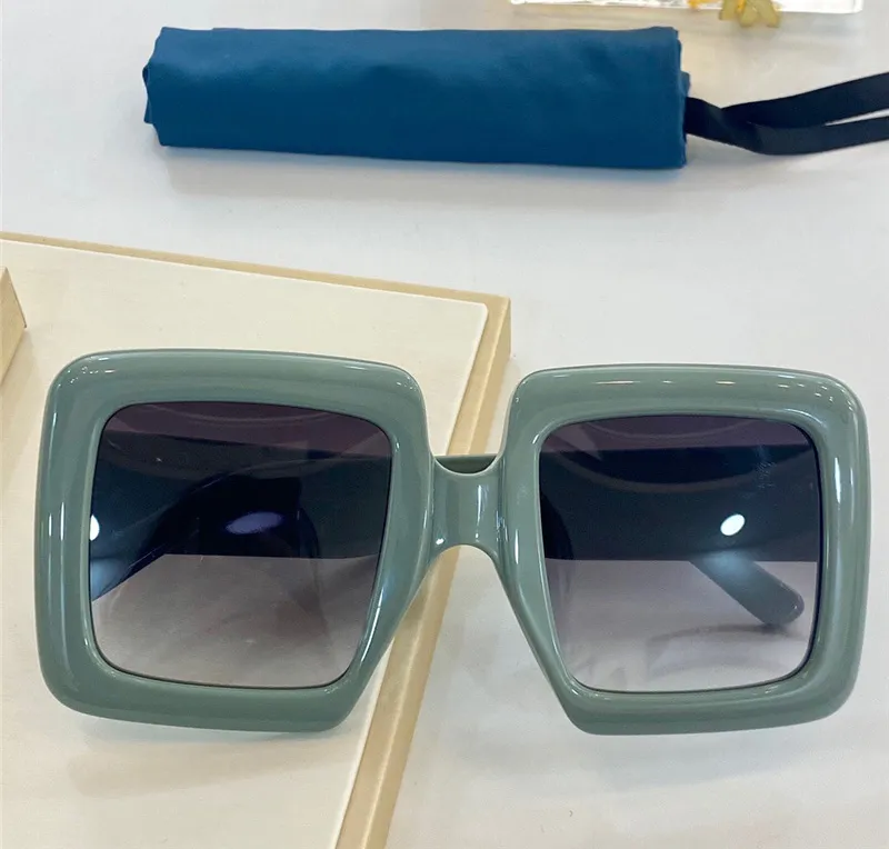 Luxo- designers femininos óculos de sol 0783s Big Square Plank Glame Glasses Summer Style Wild Mint Mint Green Color Frame UV400 Protec2630