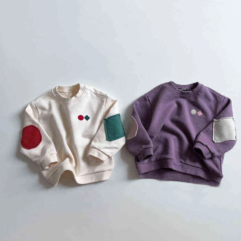 Children's Korean autumn new top boys and girls' fashionable color casual sweater T-shirt fashion clothes G1224