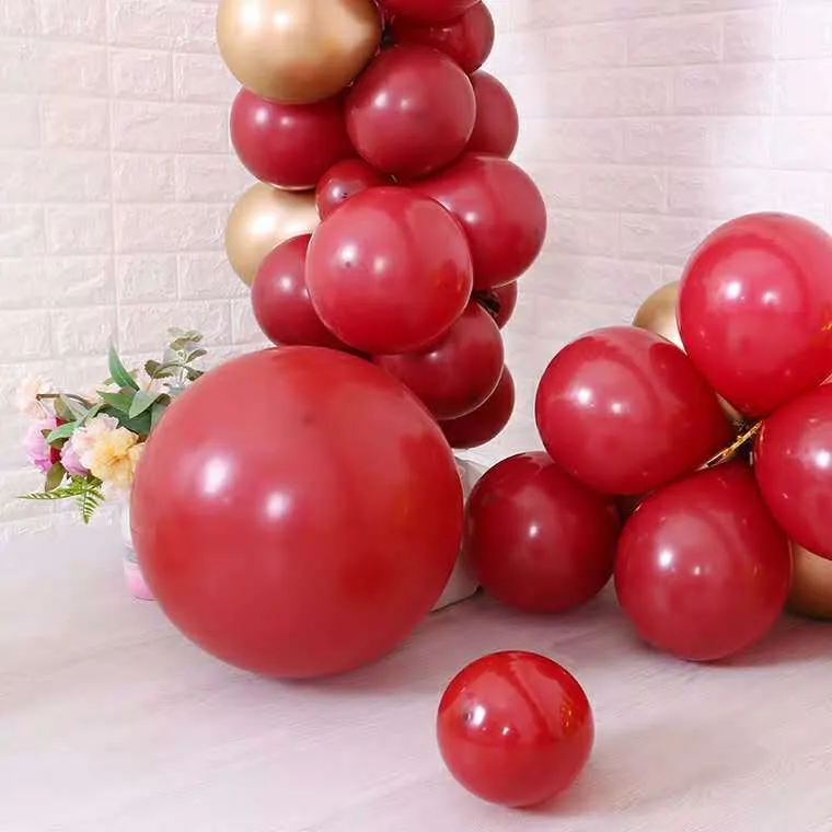 Romantische Ruby Rode Ballon Grote Ronde Latex Ballonnen Geschenken 5 10 12 18 inch Romantische Bruiloft Benodigdheden Verjaardagsfeestje Decoratie Y0107215c