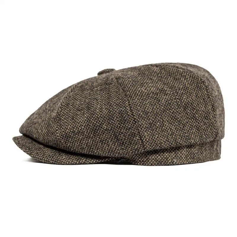 Botvela Men Wool Blend Newsboy Flat Cap Gatsby Retro Hat Caps Baker Boy Hats Women Boina Khaki Coffee Brown 005 20290s