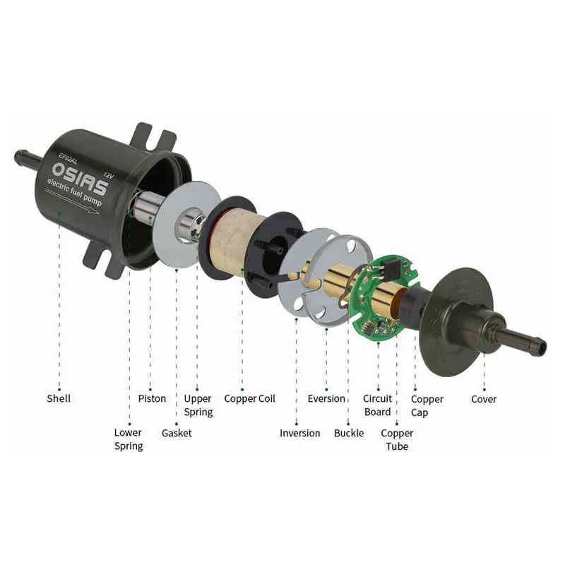 OSIAS Nowy Hep02a Green Universal 12 V Niskie ciśnienie Heavy Duty Diesel Inline Electric Paliwa Pompa Lepsza Wykonanie