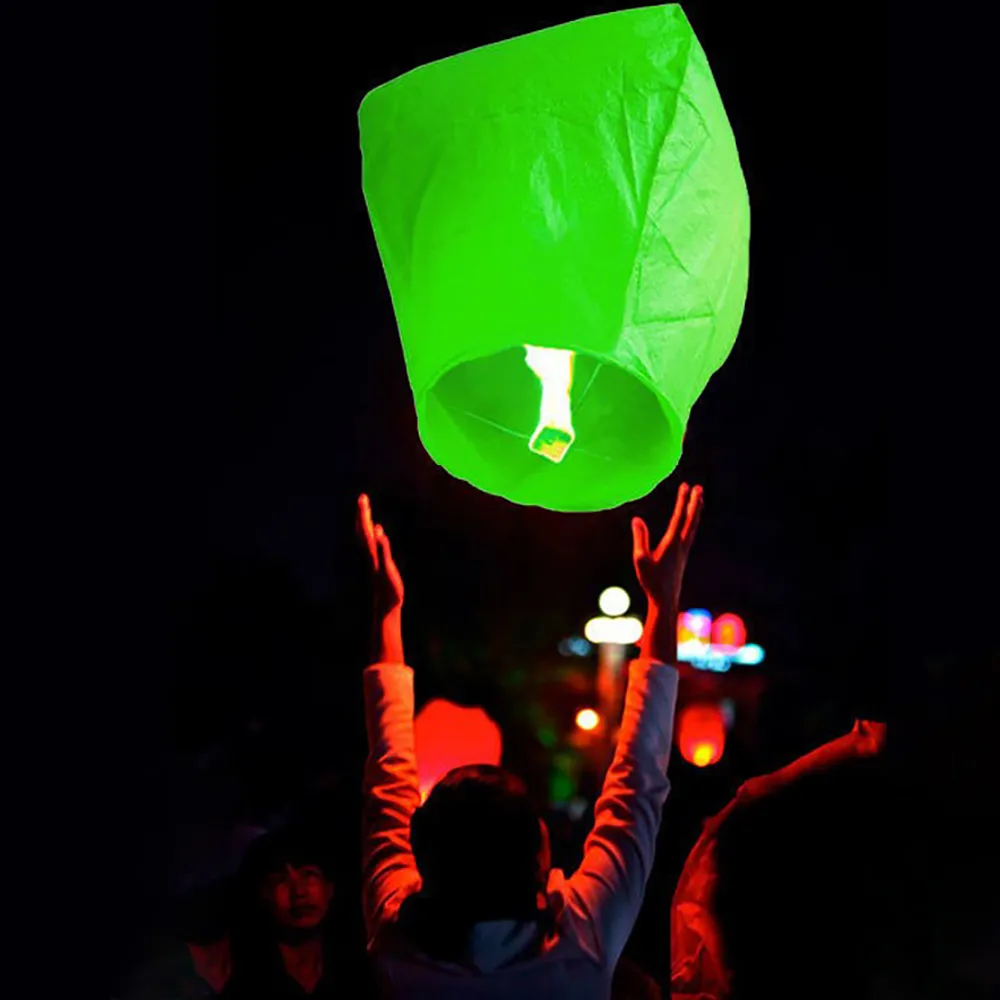 10 pièces ensemble lanterne volante ciel ing lanterne lanternes en papier bricolage lampe chinoise pour la décoration de fête de noël de mariage 201127200Q