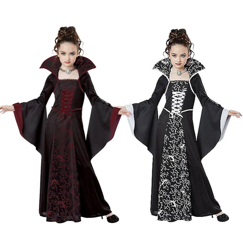 Costume di Halloween bambini Ragazze Strega Vampiro Costume Cosplay disfraz Halloween mujer Abbigliamento bambini il partito LJ200930