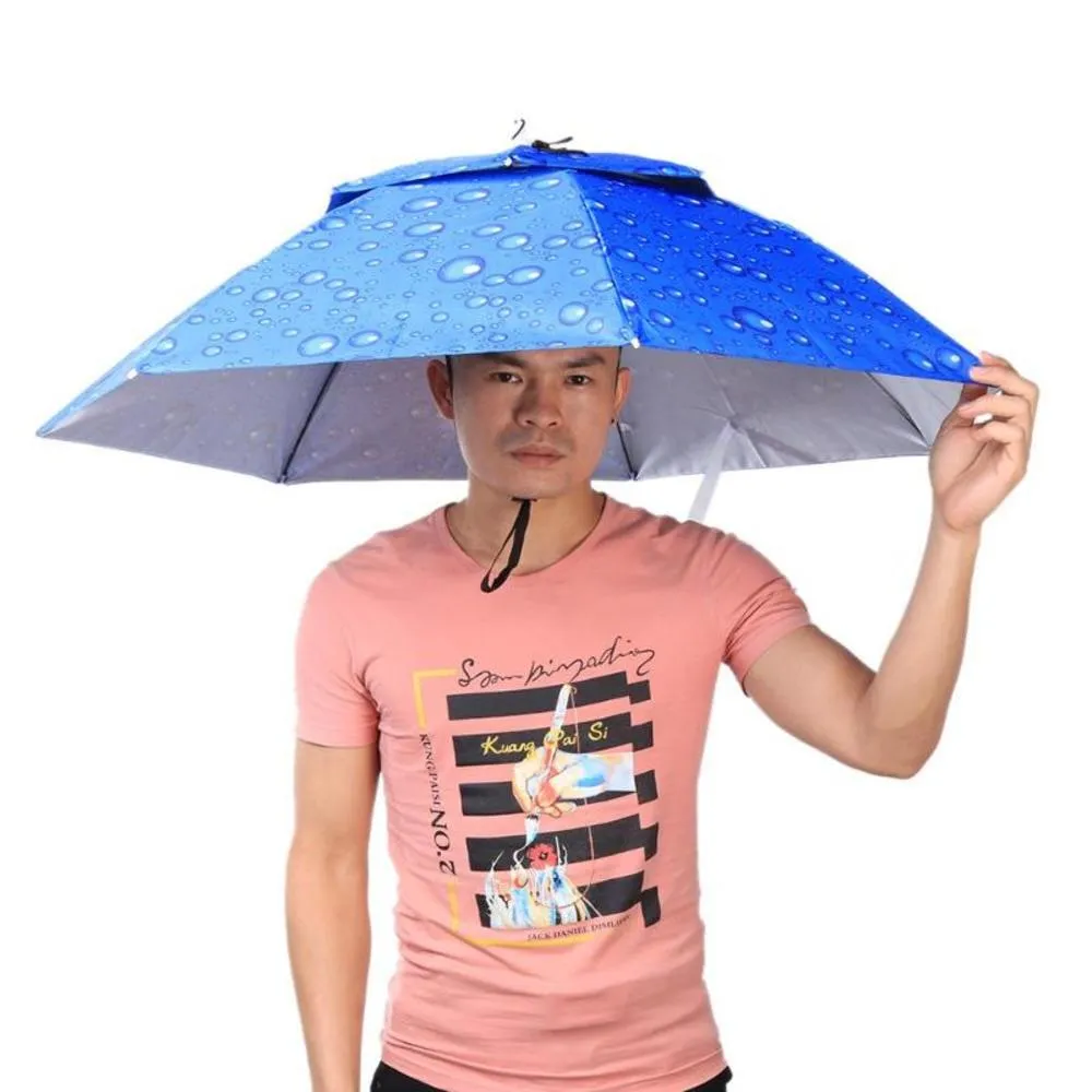 Chapeau pliant Portable à 2 couches, couvre-chef coupe-vent, casquette parapluie, équipement de pluie pour les mains, pour la pêche en plein air, le Camping et la randonnée323x6864663