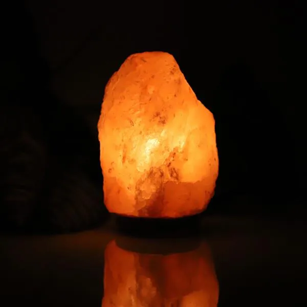 Lampada di qualità premium con cristalli di sale e roccia ionica dell'Himalaya con cavo dimmer, interruttore, presa americana, 1-2 kg, naturale, 260 W.