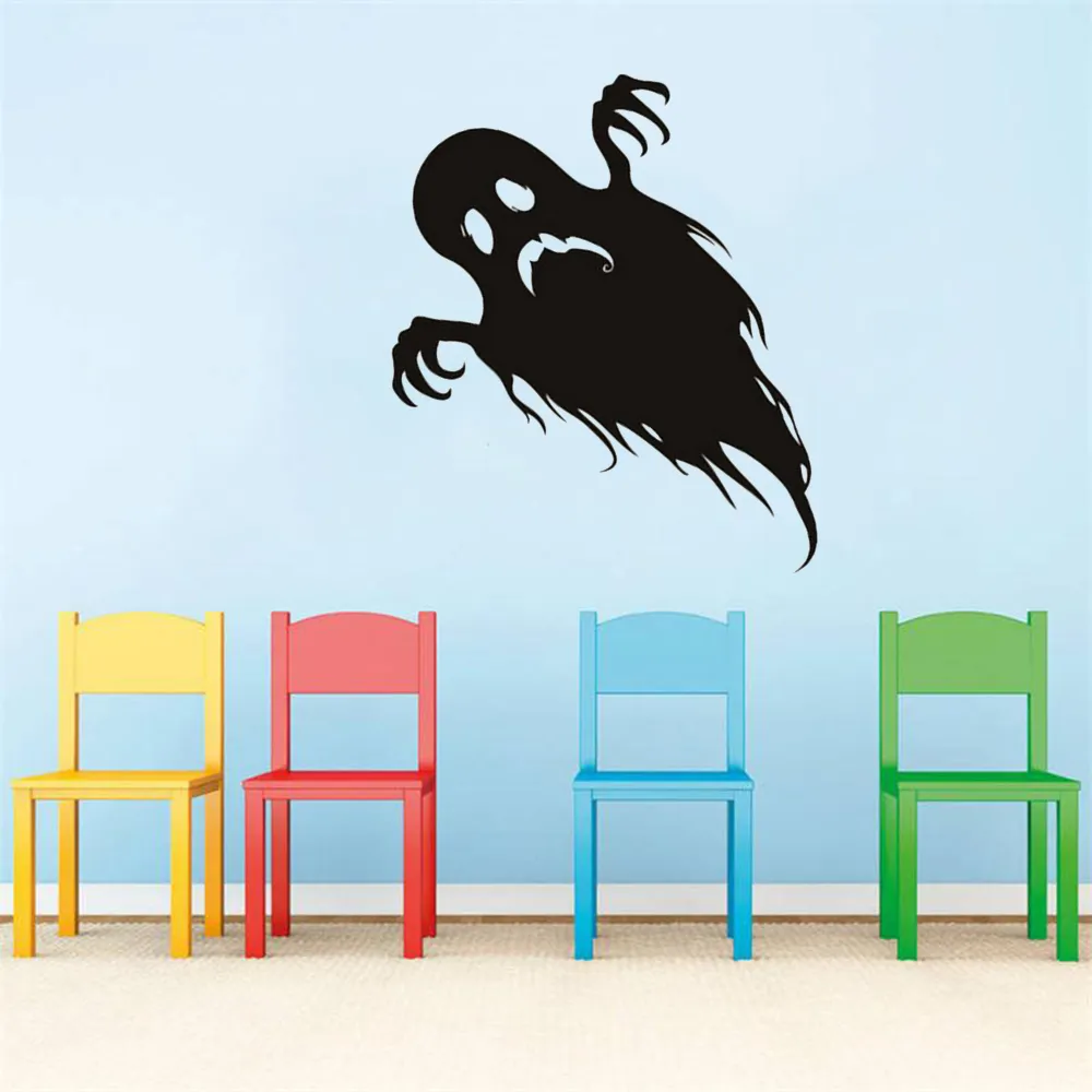 Halloween Ghost Series Wall Stickers Creative Carved PVC Adhesive Waterproof for Home Decor 44*33cm/17.32*12.99inch.