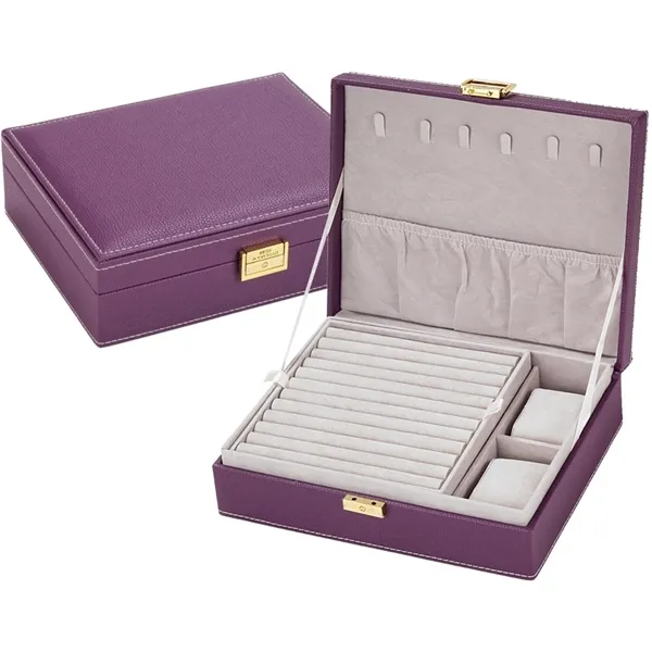 Nowy w stylu mody skórzany pudełko do przechowywania biżuterii Woode Pudełko do przechowywania dla dziewcząt Naszyjnik itp. Organizator makijażu BIITE A Bijoux C01163038