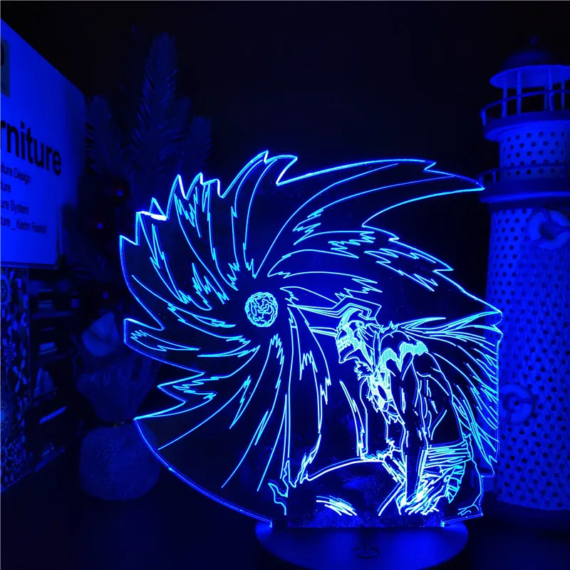 BLEACH Kurosaki Ichigo Ban Kai 3D Lamp Led Night Lights Lampara for Home Decor Table Lamp264L