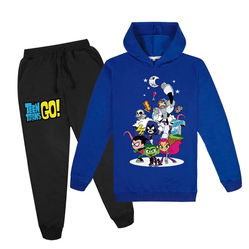 216Y Baby Clothing sets teen titans go hoodie tops pantalon set kids sport cosits boys titres de piste en tout-petits girls qui deviennent 22349526