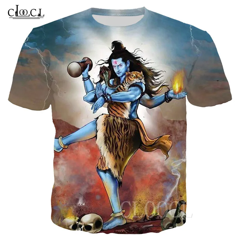 Hindu Gud Lord Shiva T-shirt Kvinnor Män 3d Print Lord Shiva T-shirts Toppar Kortärmad Casual Streetwear Pullovers Drop Shipping 1117