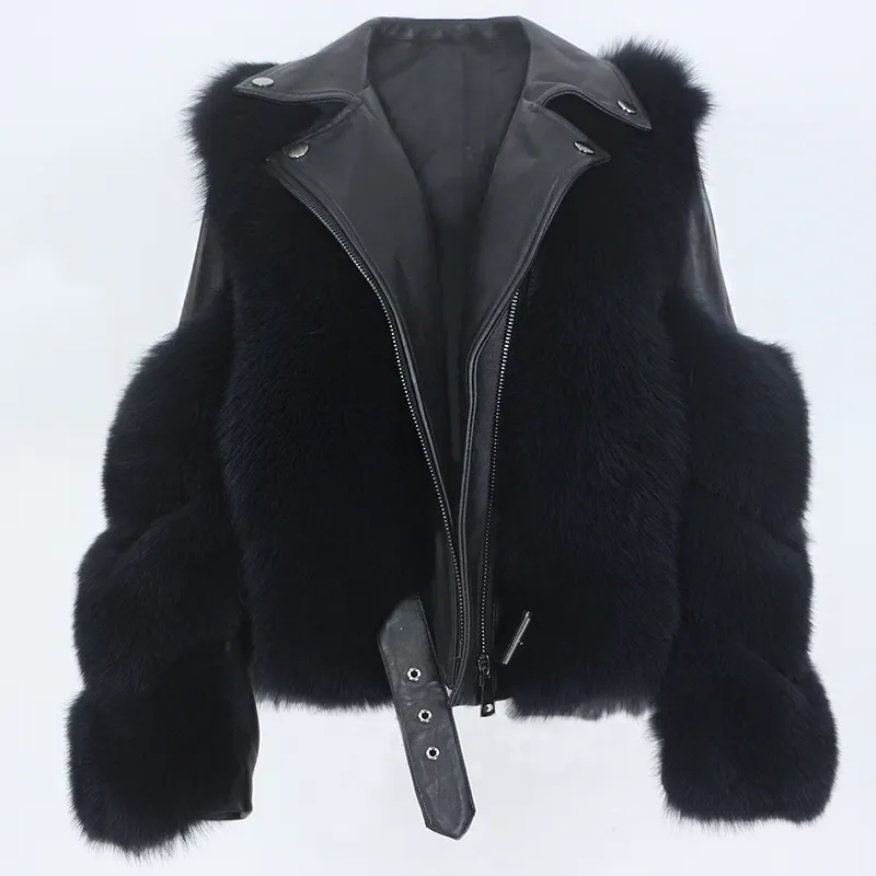 Женская меховая подделка менина Бонита настоящая пальто Жилетки Зимняя куртка Женщины натуральная кожа