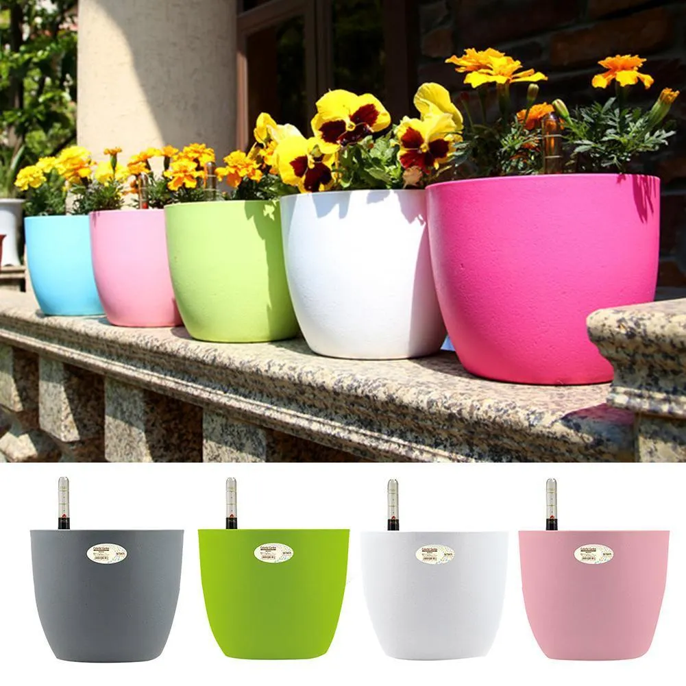 Auto Irrigate Flower Vase Automatic Watering Planter Lazy Planting Automatic Watering Flower Pot Absorbing Irrigation Flower Pot Y200723