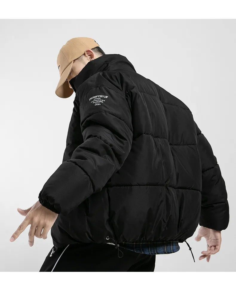 新しい男性ダウンジャケット厚い暖かい冬のメンズカジュアルソリッドパーカーコートの防風スリムジッパーの外出オーバーコートコットン - パッド入り201114