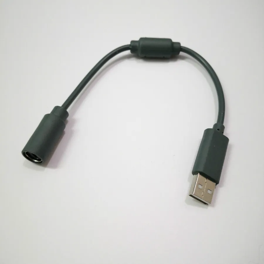 회색 USB 확장 케이블 변환기 Microsoft Xbox 360 유선 컨트롤러 Gamepad 용 내구성이있는 브레이크 어댑터 코드