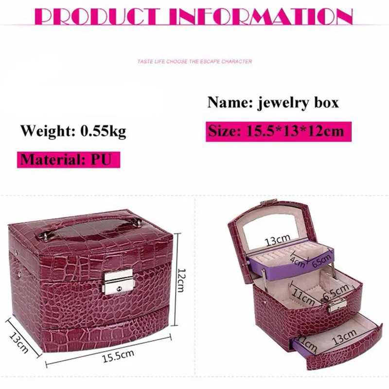 Gioielli Storage Holder Box Organizzatore in pelle Rossetto Display Rangement Bijoux Gift Beauty Boxes LJ200812