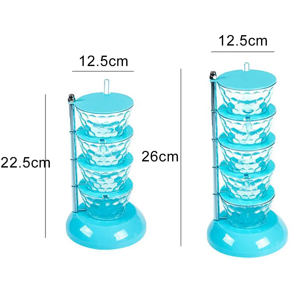 Roterbar Multi-Layer Vertikal kryddor Boxburkar Hem Kök Tool Tillbehör Muti-Layer Space-Spara