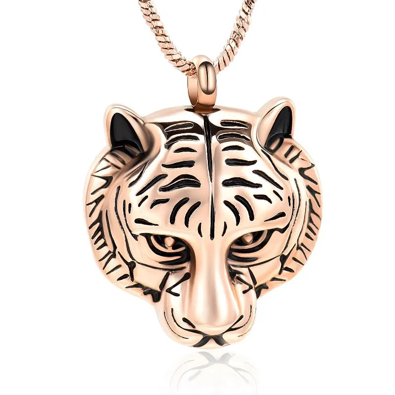 Pendentif Colliers XJ002 Tiger Head Design Bijoux de crémation pour animaux de compagnie - Médaillon d'urne commémorative pour cendres d'animaux Keepsake306t