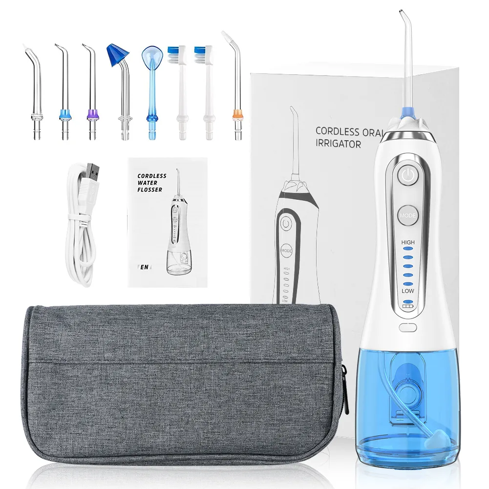 5 modes Irrigator oral USB Rechargeable Floussage Pollable Portable de Dental Water Jet 300 ml Irrigator Dental + Nasal Wash Cleaner
