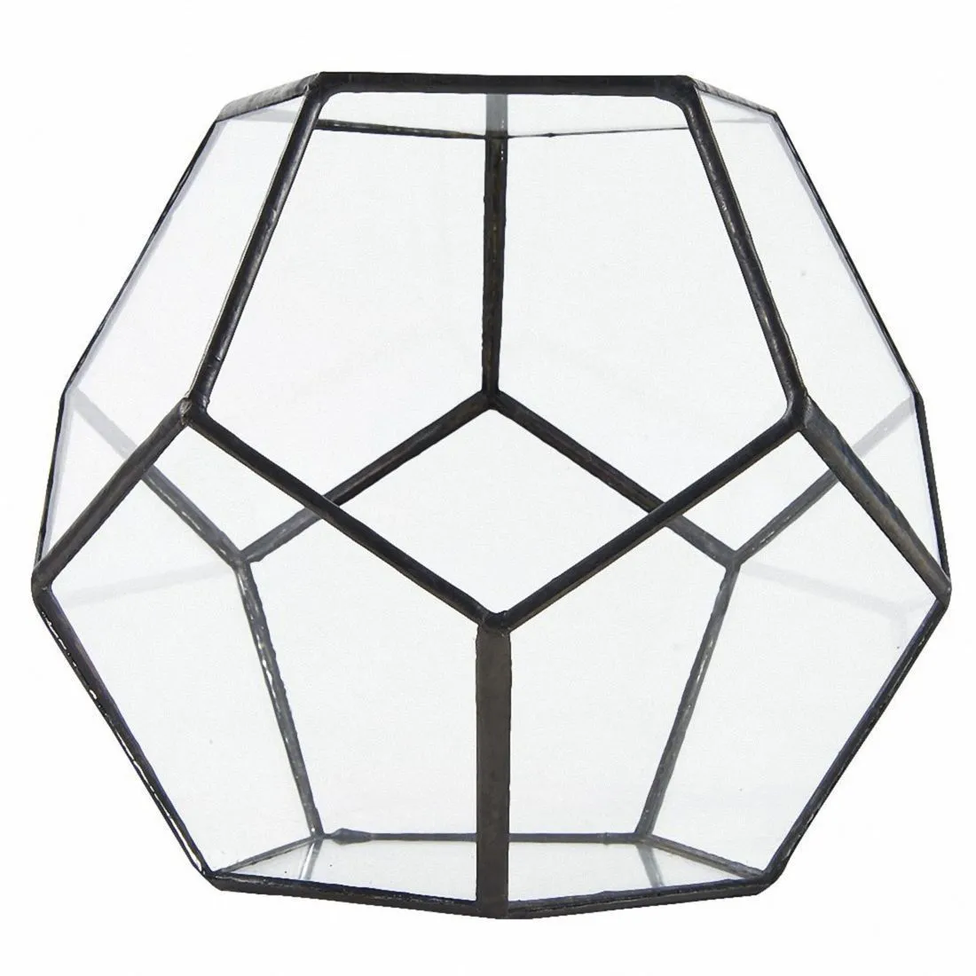 Pentagone en verre noir Pentagone Géométrique Terrarium Conteneur Décor de décoration de fleur Balconie Planteur DIY Boîte d'affichage Y2007231463156