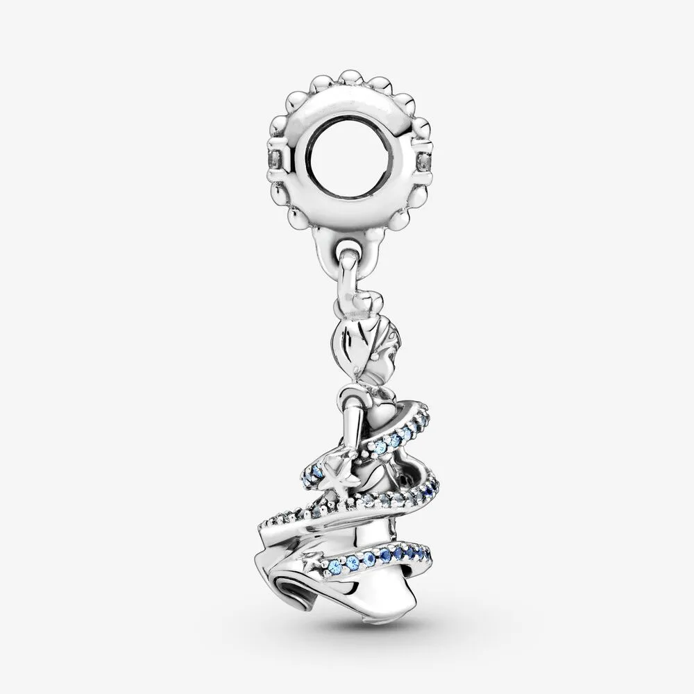 100% 925 srebrne eleganckie eleganckie księżniczki Dangle Charms Fit Oryginalny europejski urok bransoletki moda Women Wedding Engagement Jewe245z