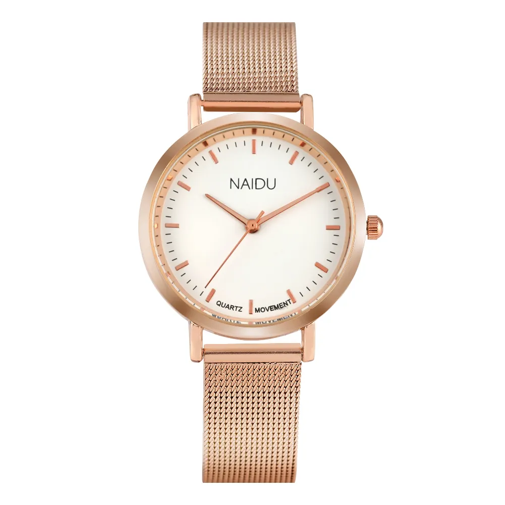 Женские часы-браслет, кварцевые аналоговые часы из розового золота для женщин, наручные часы с ремешком из нержавеющей стали для женщин 201204249N