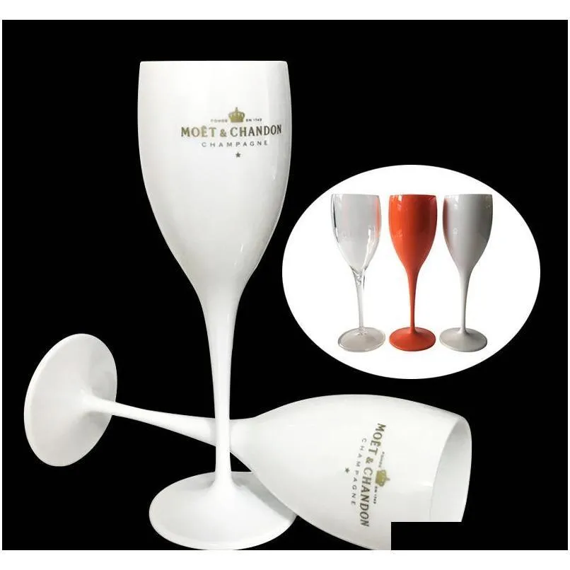 Moet Cups Acryl Unbreakable Champagne Wine kieliszek plastikowy pomarańczowy biały chandon wina Ice Imperial Goblet213U