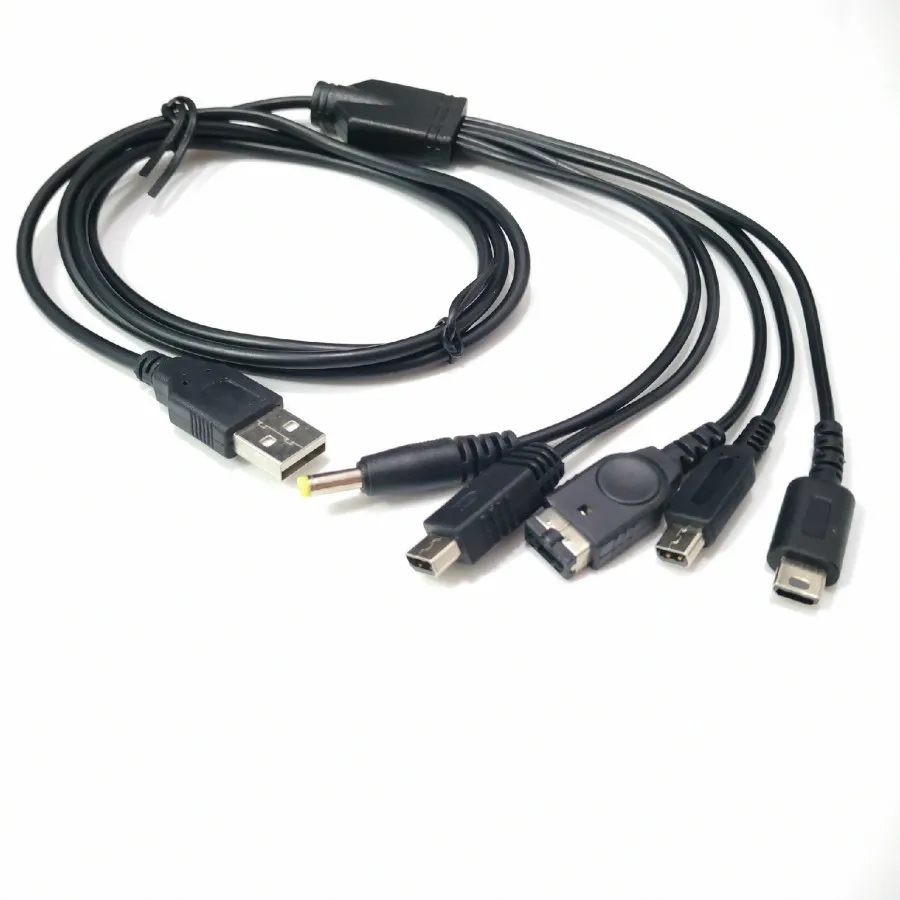 USB-кабель для зарядки 5 в 1, зарядное устройство для GBA SP Wii U 3DS NDSL XL DSI PSP