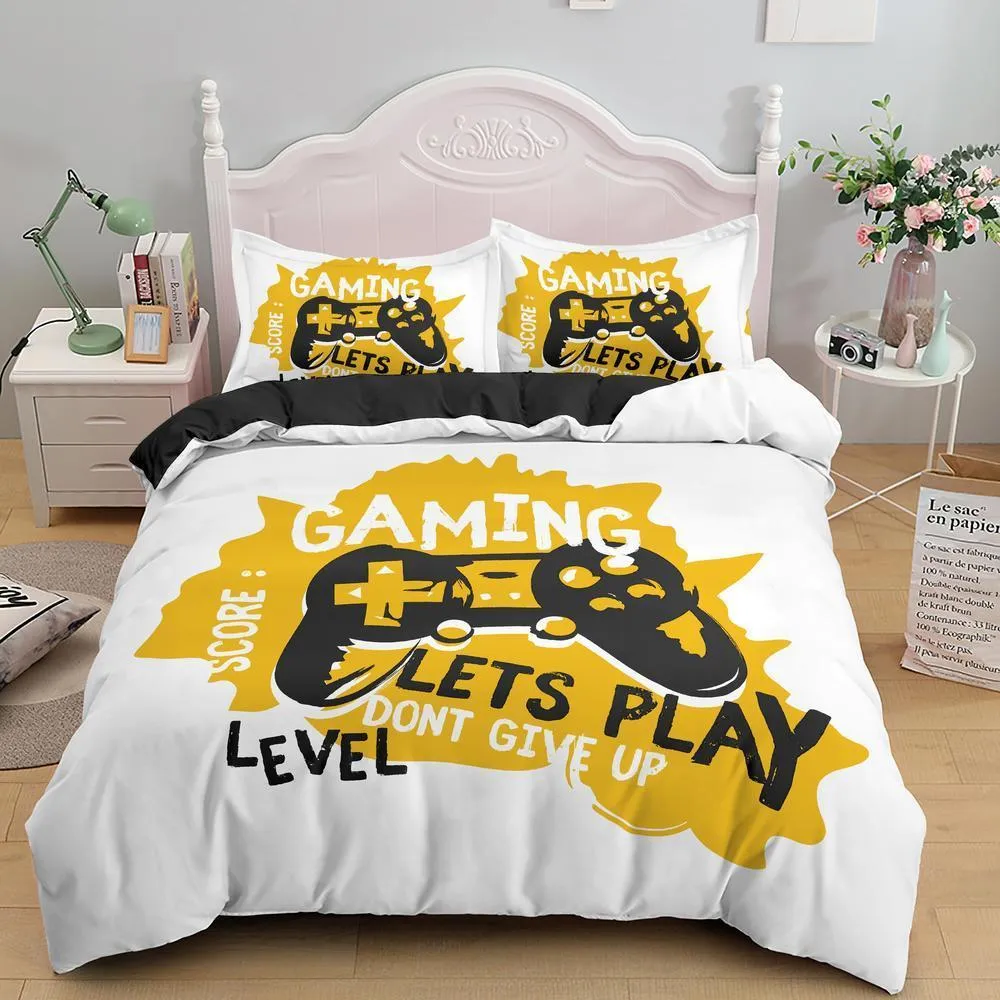 ゲームの掛け布団カバー男の子用のゲームパッド寝具セットビデオモダンゲーマーコンソールキルト2または2011272501