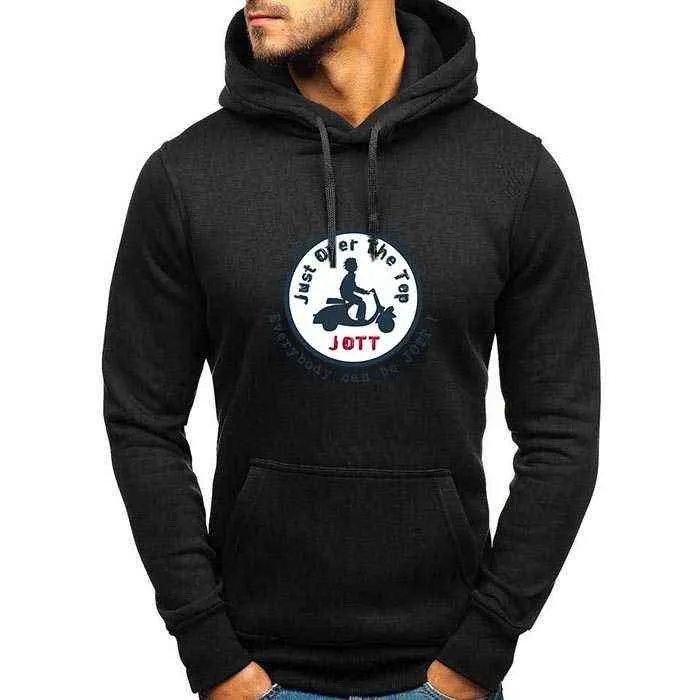 Última Moda Moda Outono e Inverno Lazer Jott Impressão de Manga Longa Hoodie Design Sports S-4XL 211224