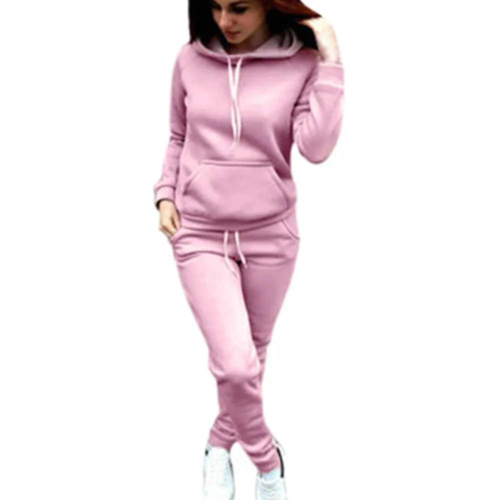 2020 Casual Tracksuit Mulheres Moletom Com Capuz Sweatshirt e Drawstring Pant Women Roupas Conjunto de Inverno Quente Conjunto de Feminino Set Plus Size LJ201117