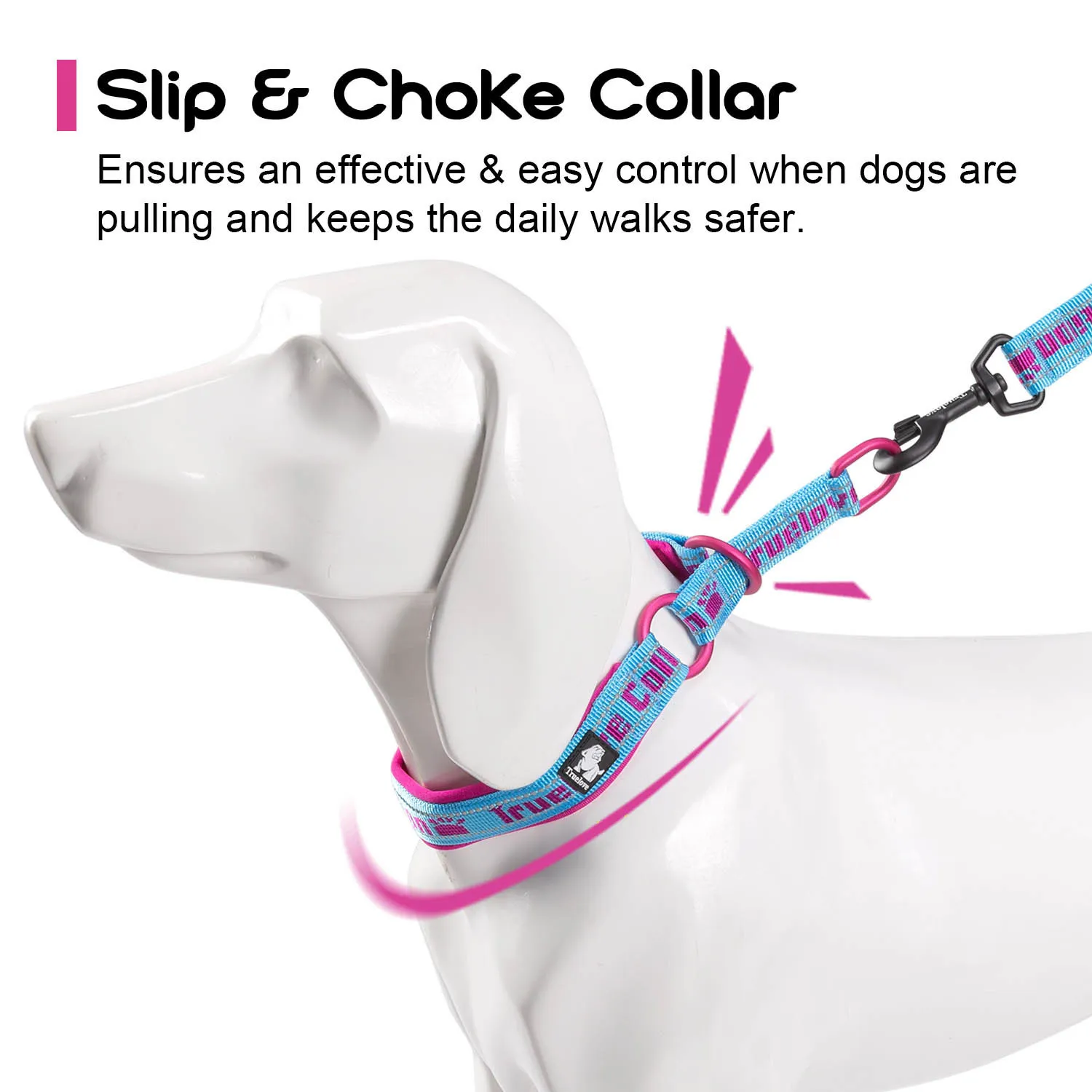 Truelove Soft Slip Collar Reflexivo Ajustável P Corrente Treinamento de Chake Colares de Cão Treinamento para pequenos cães grandes LJ201113