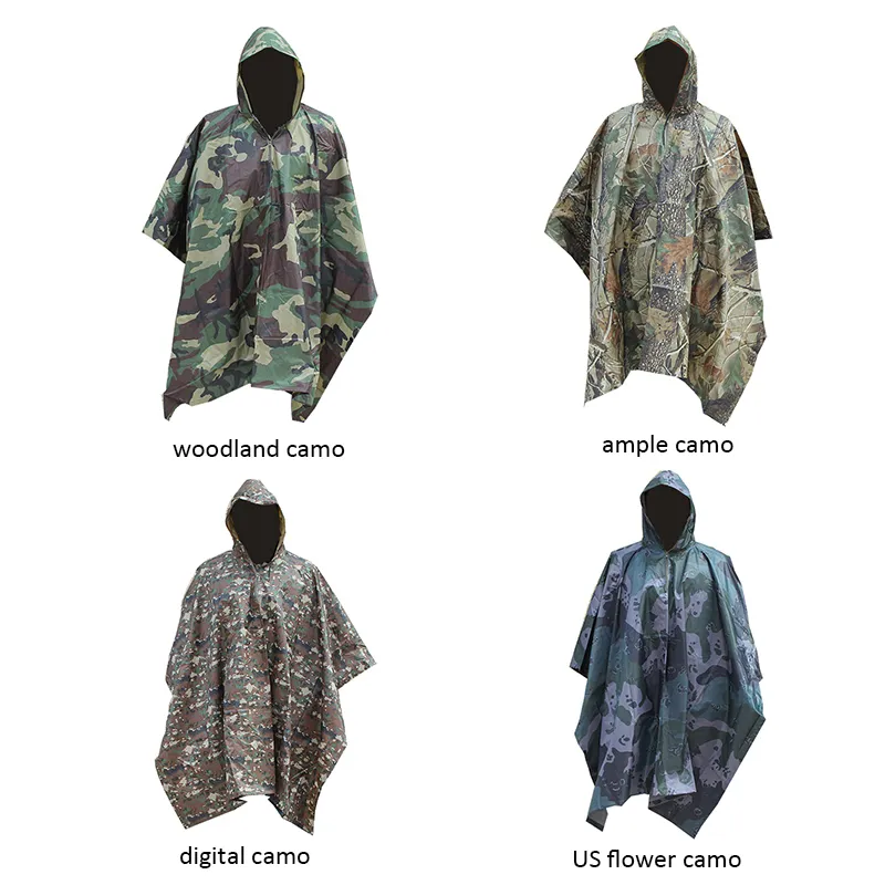 Man Militaire Ondoordringbare Camo Regenjas Waterdichte Jas Mannen Vrouwen Luifel Van De Motorfiets Poncho 220217