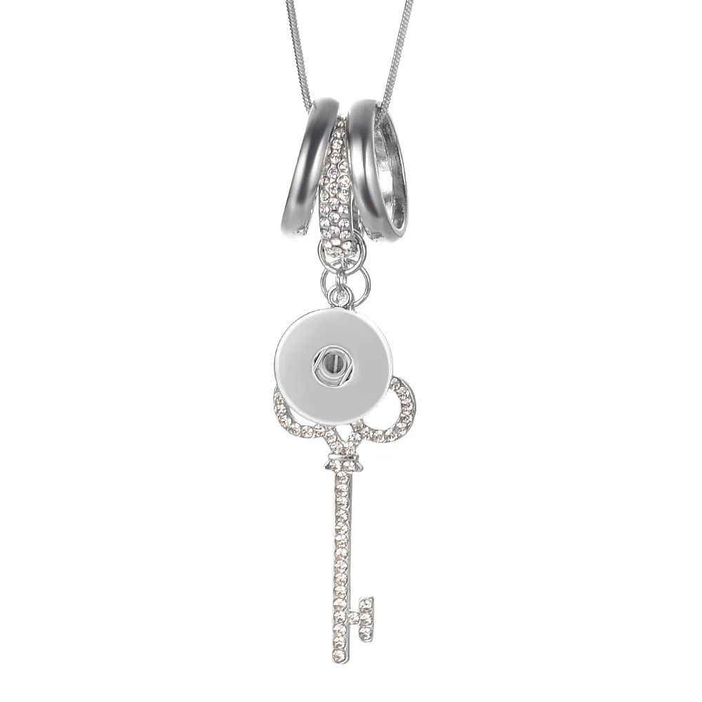 10 шт., подвески в виде целого ключа, ювелирное ожерелье с цепочкой из нержавеющей стали длиной 80 см, подходит для 18 мм GingerSnaps Y1130332Y