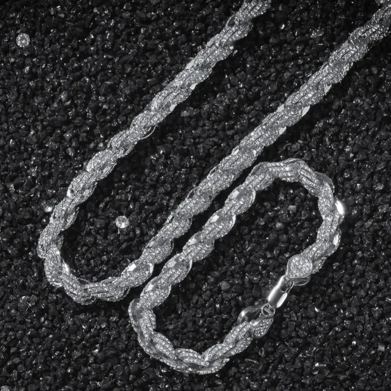 Uwin 9 мм Iece Out веревочная цепочка ожерелья браслеты полные стразы Bling Biling модные хип-хоп ювелирные изделия285e