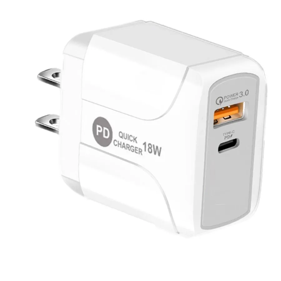 18W 25w Charge Rapide Rapide QC3.0 PD Type c USB AC Double Ports Voyage Chargeur Mural Eu US UK Plug Pour Iphone 7 8 X 11 Samsung Lg Téléphone Android