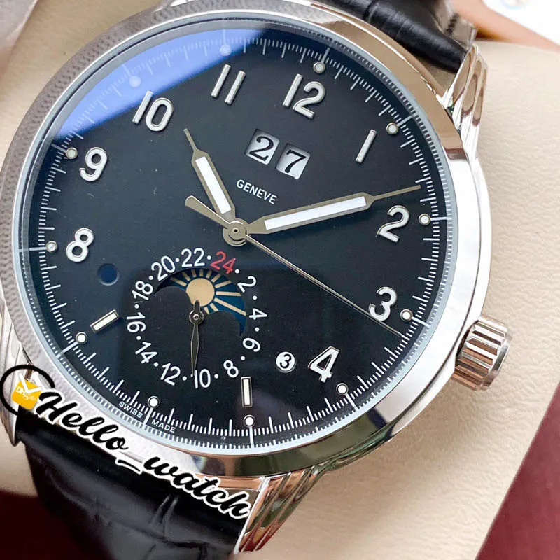 Nowy 5396R-012 Kalendarz wielkich komplikacji Automatyczna męska zegarek Rose Gold Case White Dial Moon Fase Watches Brązowe skórzane hwpp he298q