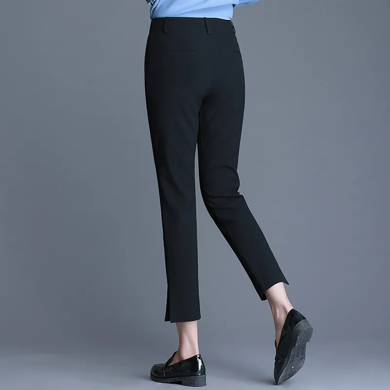 Vrouwen zwarte werkbroek Korean ol kantoor dame rechte been formele anklellengte broek zakelijke broek vrouwelijk xxxlxxxxl t200422